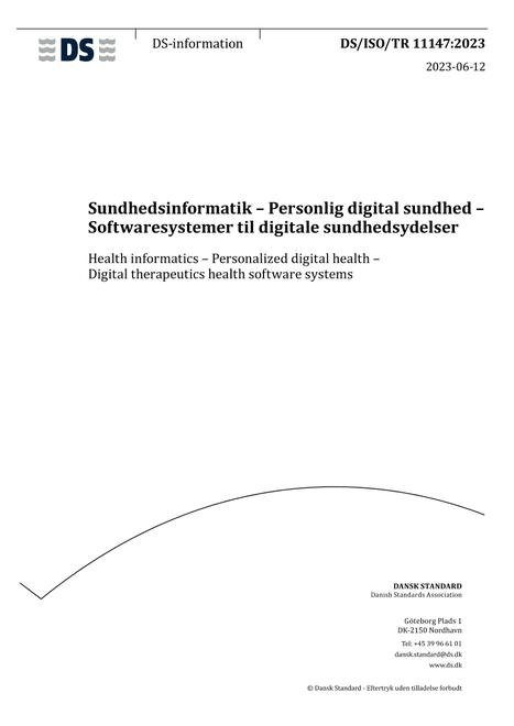 DANSK DS/ISO/TR 11147