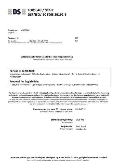 DANSK DSF/ISO/IEC FDIS 29192-6