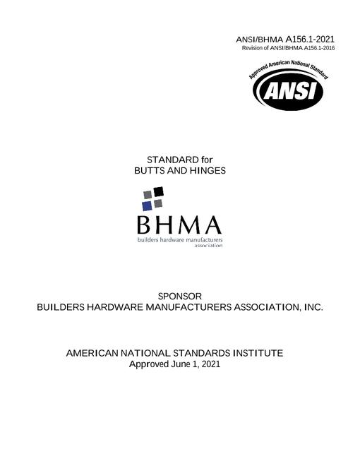 BHMA A156 Standards Set