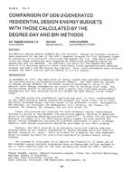 CH-81-03-3 -- Comparison of DOE-2-Generated Residential Design Energy Budgets with Those Calculated by the Degree-Day and Bin Methods