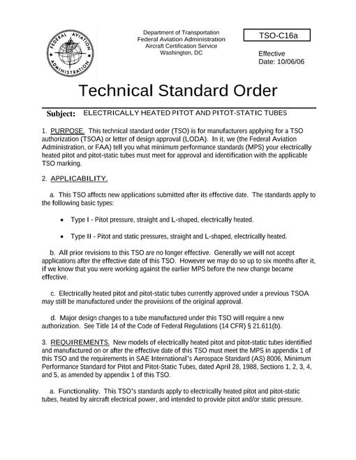 FAA TSO C16A
