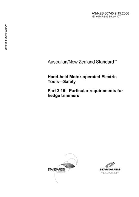 AS/NZS 60745.2.15:2006