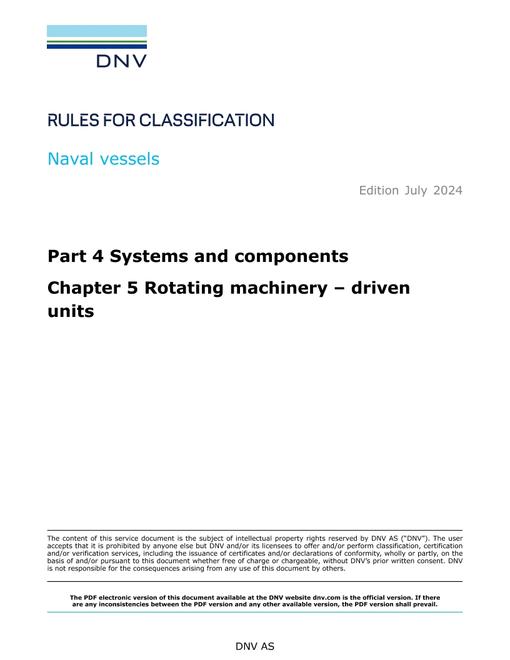 DNV DNV-RU-NAVAL PART 4 CHAPTER 5