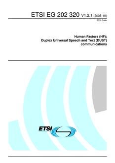 ETSI EG 202 320