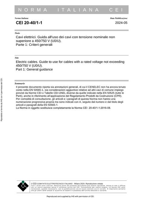 CEI 20-40/1-1