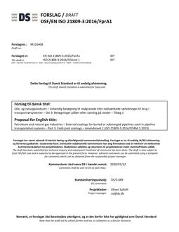 DANSK DSF/EN ISO 21809-3/FPRA1