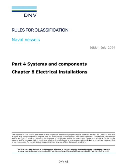 DNV DNV-RU-NAVAL PART 4 CHAPTER 8
