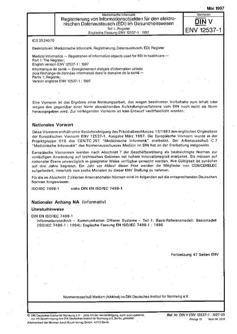 DIN V ENV 12537-1