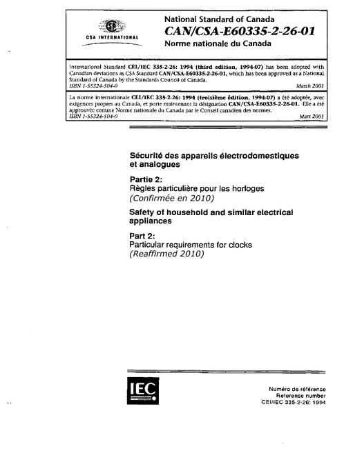 CAN/CSA E60335-2-26-01 (R2010)