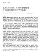 CH-81-12-5 -- Climatology-A Cornerstone in Building Energy Analysis