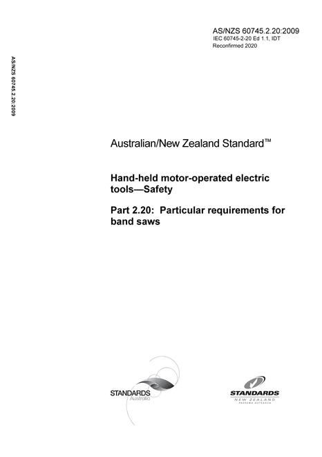 AS/NZS 60745.2.20:2009