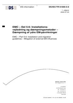 DANSK DS/IEC/TR 61000-5-6