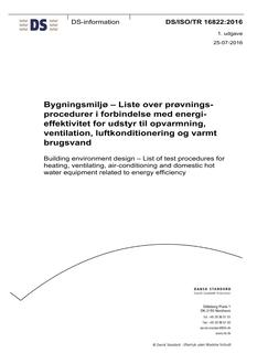 DANSK DS/ISO/TR 16822