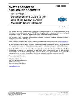SMPTE RDD 6