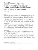 CH-81-07-2 -- Enhancement of Field Data Control/Monitor Units in Building Automation Systems through Use of Single Chip Microprocessors