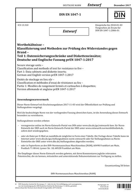 DIN EN 1047-1 - DRAFT
