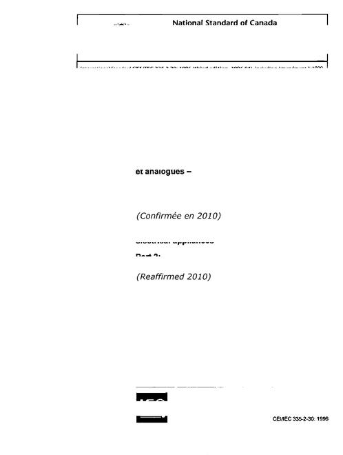 CAN/CSA E60335-2-30-01 (R2010)