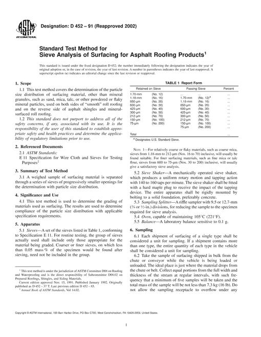 ASTM D452-91(2002)