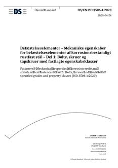 DANSK DS/EN ISO 3506-1