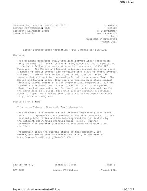 IETF RFC 6681