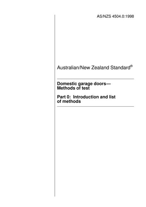 AS/NZS 4504.0:1998