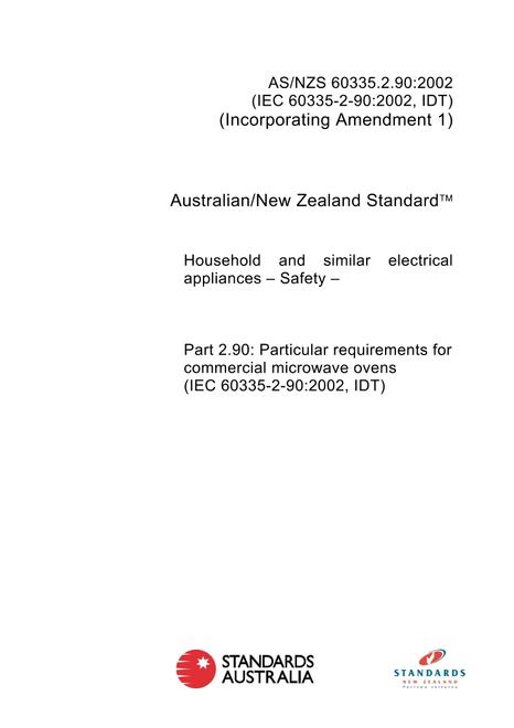 AS/NZS 60335.2.90:2002