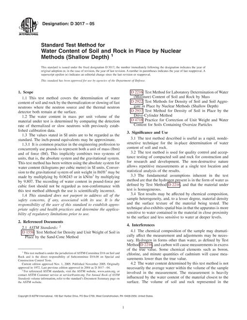 ASTM D3017-05