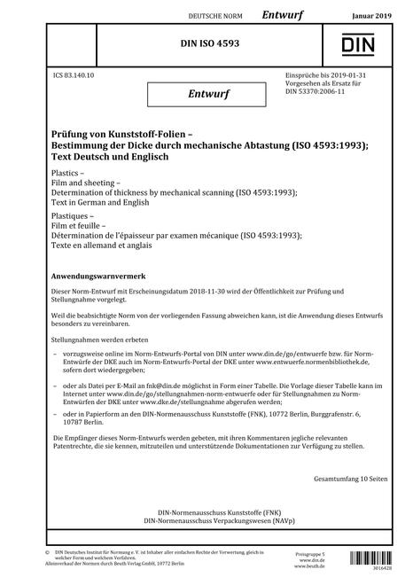 DIN ISO 4593 - DRAFT