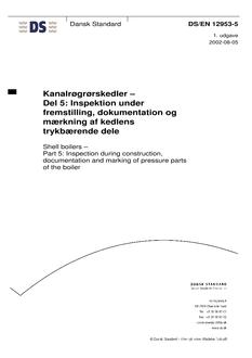 DANSK DS/EN 12953-5