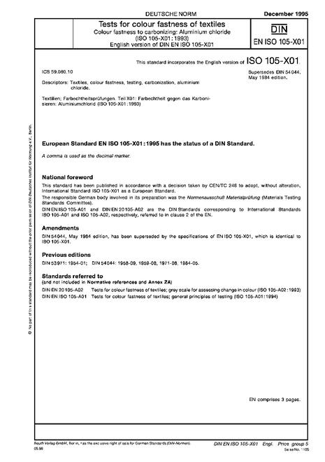 DIN EN ISO 105-X01