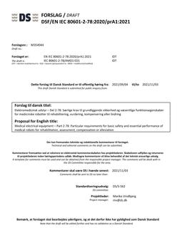 DANSK DSF/EN IEC 80601-2-78/PRA1