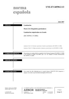 AENOR UNE-EN 60598-2-13
