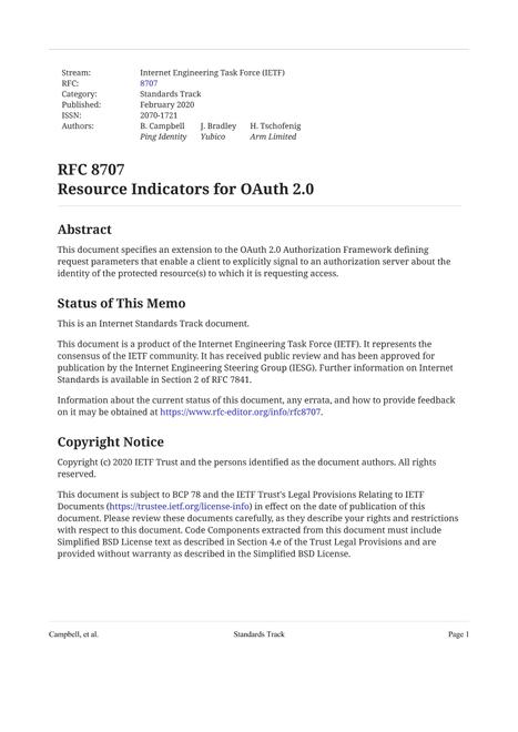 IETF RFC 8707
