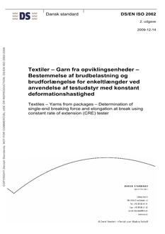 DANSK DS/EN ISO 2062