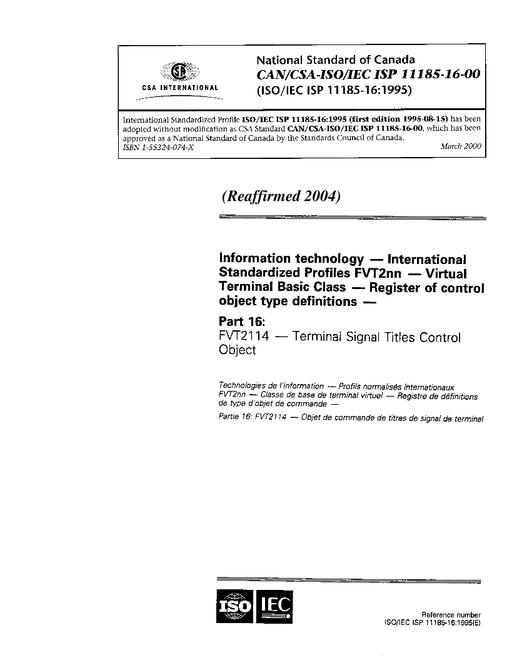 CAN/CSA-ISO/IEC ISP 11185-16-00-R04