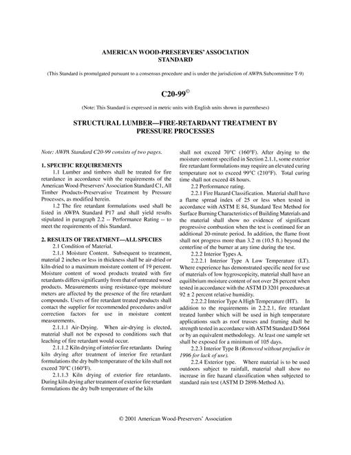 AWPA C20-99