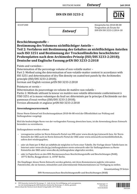 DIN EN ISO 3233-2 - DRAFT