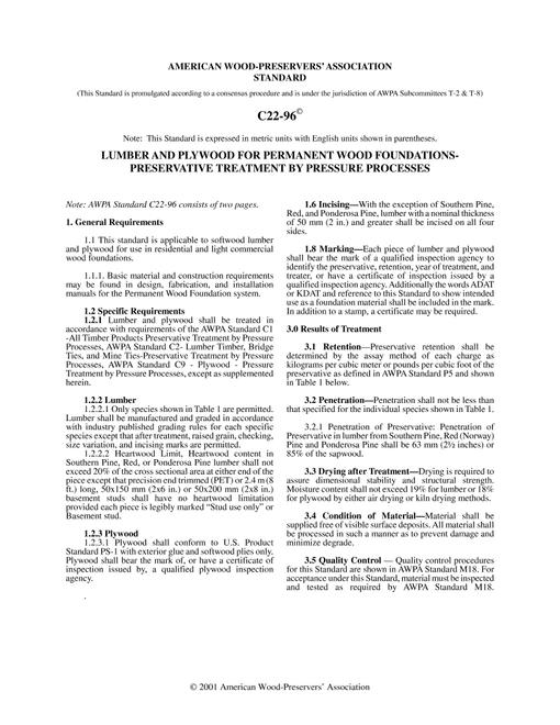 AWPA C22-96