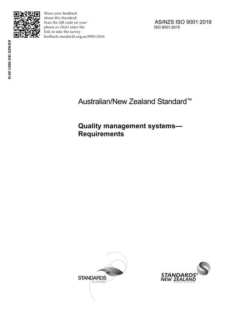 AS/NZS ISO 9001:2016