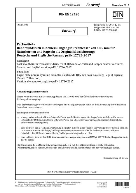DIN EN 12726 - DRAFT