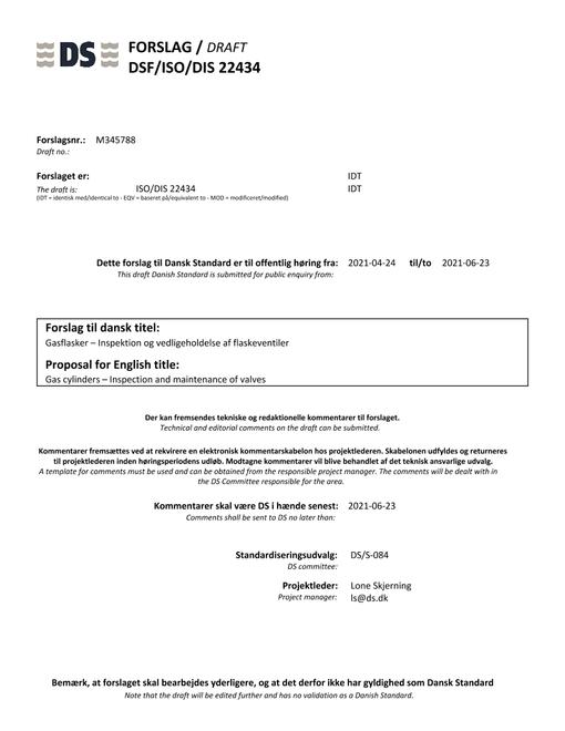 DANSK DSF/ISO/DIS 22434