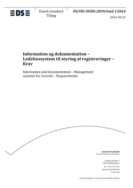 DANSK DS/ISO 30301