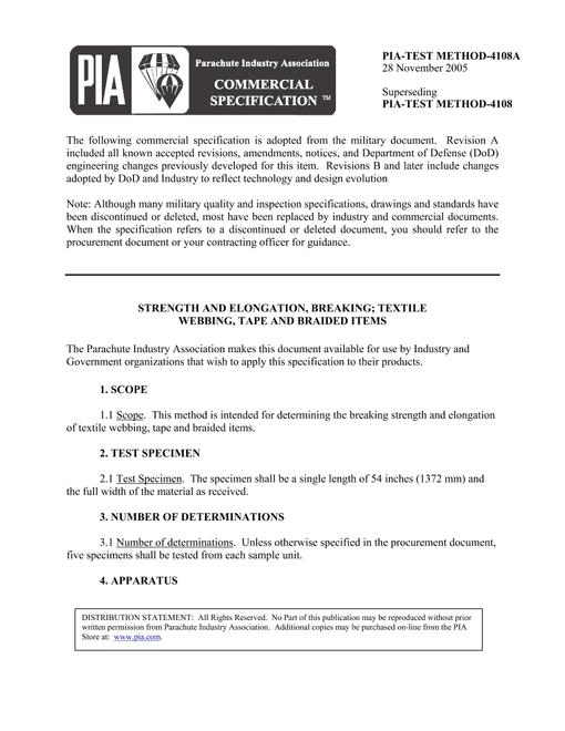PIA PIA TEST METHOD 4108A