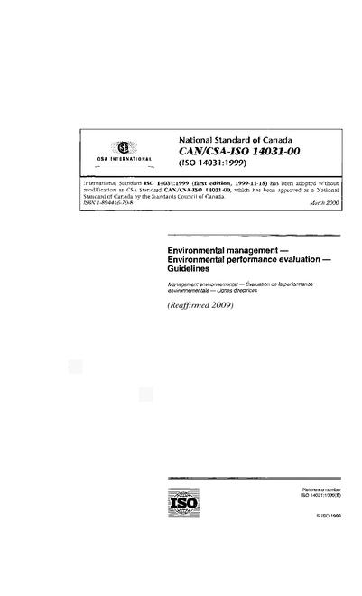 CAN/CSA-ISO 14031-00 (R2009)