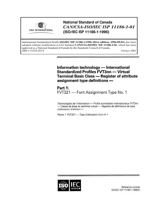 CAN/CSA-ISO/IEC ISP 11186-1-01