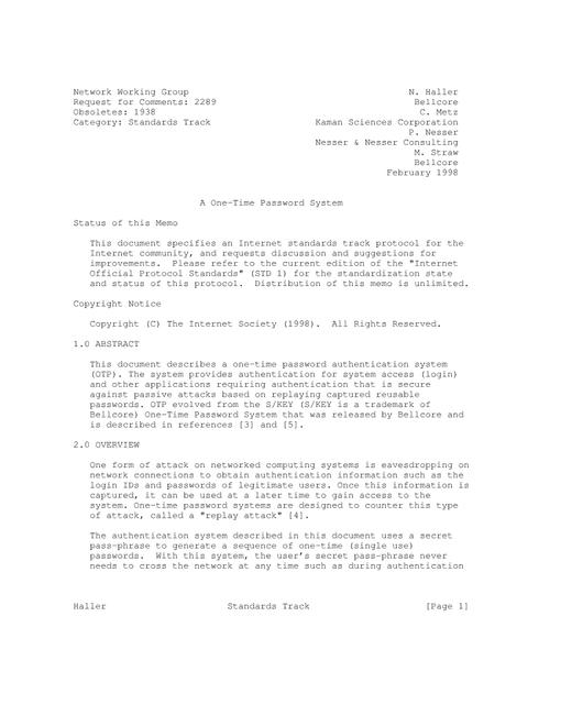 IETF RFC 2289