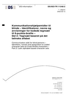 DANSK DS/ISO/TR 11548-2