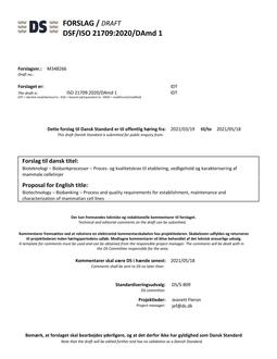 DANSK DSF/ISO 21709/DAMD 1