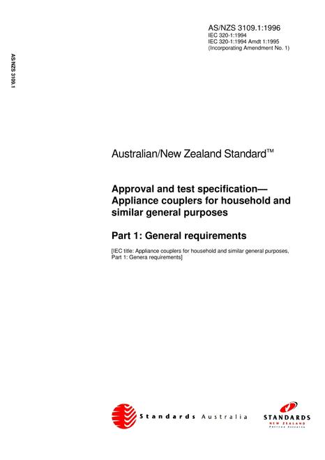 AS/NZS 3109.1:1996