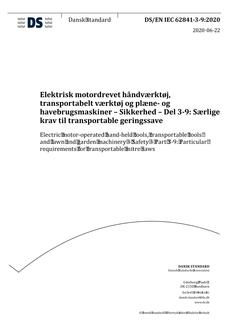 DANSK DS/EN IEC 62841-3-9